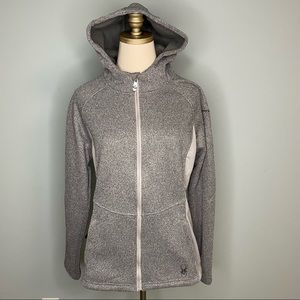 Spyder Waffle Knit Hoodie Jacket in Heathered Grey